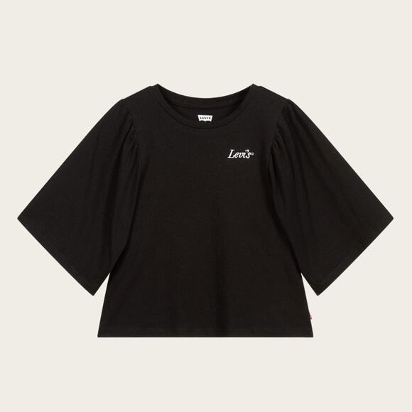 Levi’s Girls Cropped Graphic Tee Shirt | Large 6x Black Boxy Relaxed Fit Casual - Picture 1 of 6